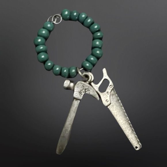 Farming Handyman Charms Saw Hammer Overalls & Tractor - Picture 6 of 7